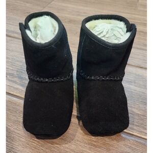 Robeez Black Leather Suede Soft Soles Baby Boots Size 18-24 Months "Tyler" NIB